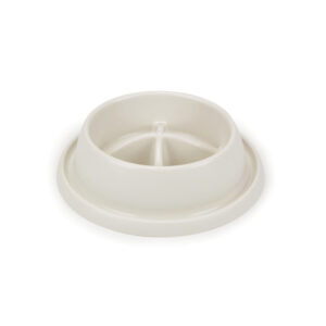 Beeztees Plastic Slow Feeder Dog Bowl Logan Cream Small