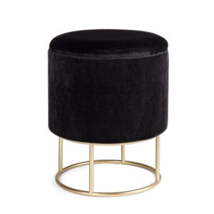 Polina Black Round Stool W-cont.