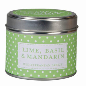 Lime, Basil & Mandarin Polka Dot Candle in Tin