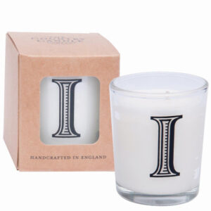 I Alphabet Candle in Votive Glass