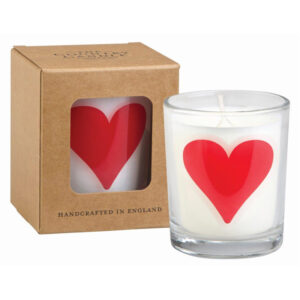 Heart (red) Alphabet Candle in Votive Glass