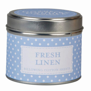 Fresh Linen Polka Dot Candle in Tin
