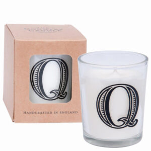 Q Alphabet Candle in Votive Glass