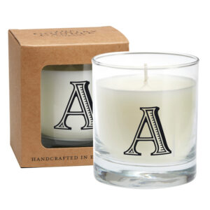 A Alphabet Candle in Large Glass Jar