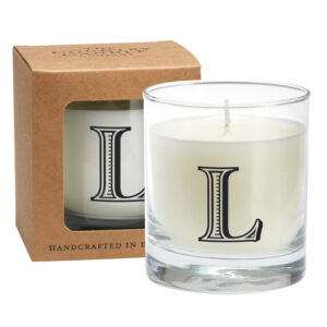 L Alphabet Candle in Large Glass Jar