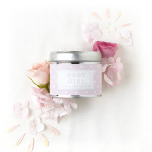 Baby Girl Sentiment Tin Candle