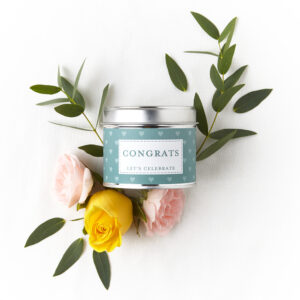 Congrats Sentiment Tin Candle