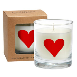 Heart (red) Alphabet Candle in Large Glass Jar