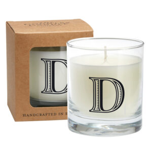 D Alphabet Candle in Large Glass Jar
