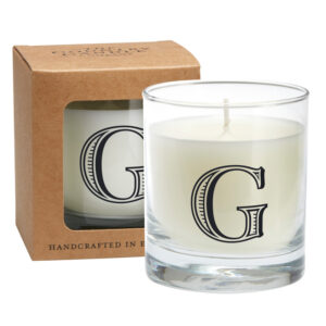 G Alphabet Candle in Large Glass Jar