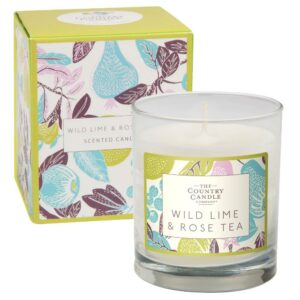 Wild Lime & Rose Tea Fragrant Orchard Glass Candle