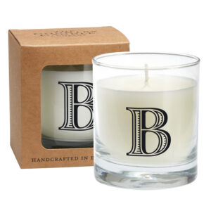 B Alphabet Candle in Large Glass Jar