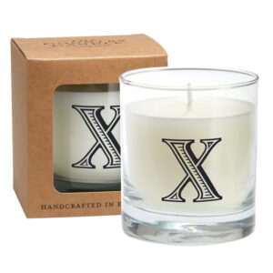 X Alphabet Candle in Large Glass Jar