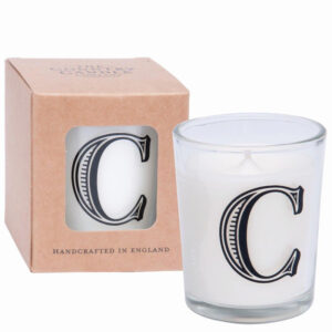 C Alphabet Candle in Votive Glass