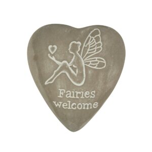 Fairies Welcome Engraved Heart Pebble