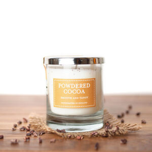 Powdered Cacao Pastel Glass Candle