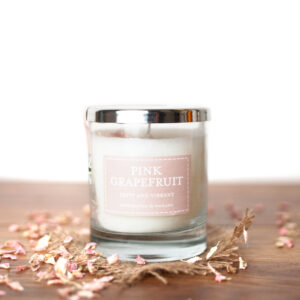 Pink Grapefruit Pastel Glass Candle