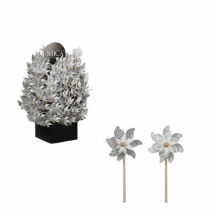 Windmill Black & White - 37cm Stick - D14 cm