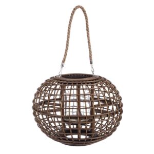 Mombasa Round Nat Lantern With Handle H26cm