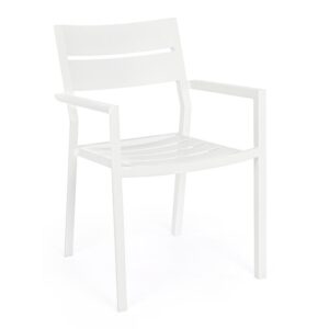Skipper White YK11 Chair With Armrests
