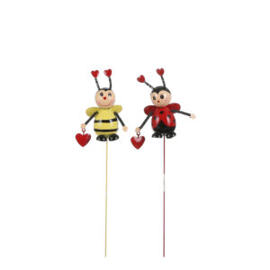 Garden Stake Ladybug/Bee Yellow/Red Assorted