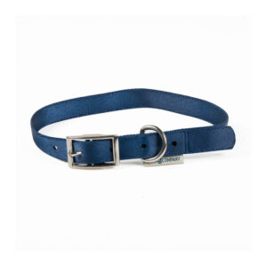 Collar With Buckle In Navy Blue Nylon
