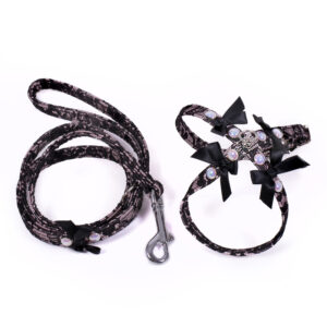 Harness Muzzle Kit + Leash W/ Lace & Pearls XSmall