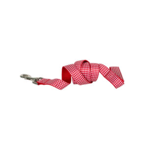 Satin Leash Pied de Poule Red