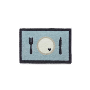Baby Blue Mat With Plate And Cutlery 40x60cm